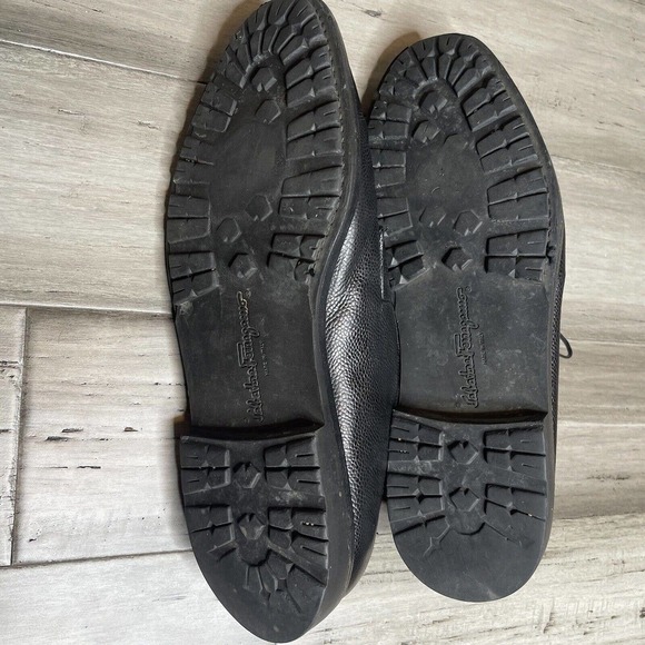 Men's Salvatore Ferragamo Leather Dress Shoes Black Size 12 D - Picture 5 of 8